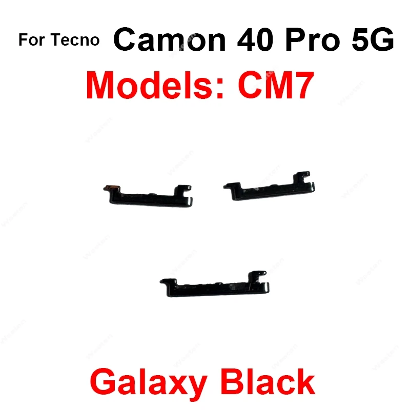 Power Volume Side Buttons For Tecno Camon 40 Pro 4G 5G Power Volume Side Button Power Volume Keys Flex Cable Repair Parts