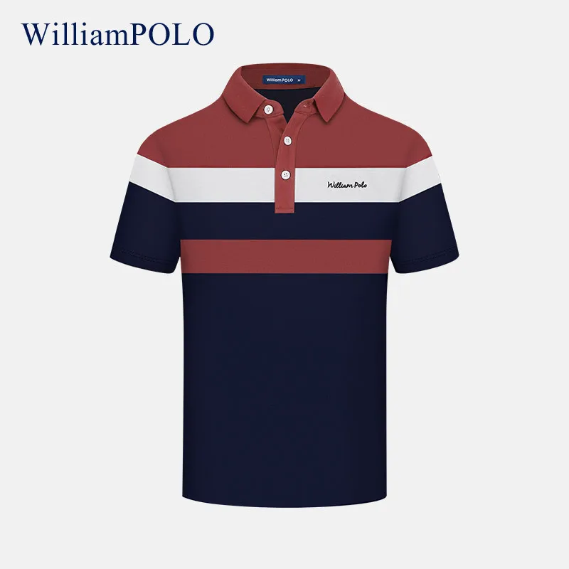 

WILLIAMPOLO Luxury Brand Men Polo Shirt Summer Contrast Color Short Sleeve New Clothing Business Casual Streetwear Men Tops