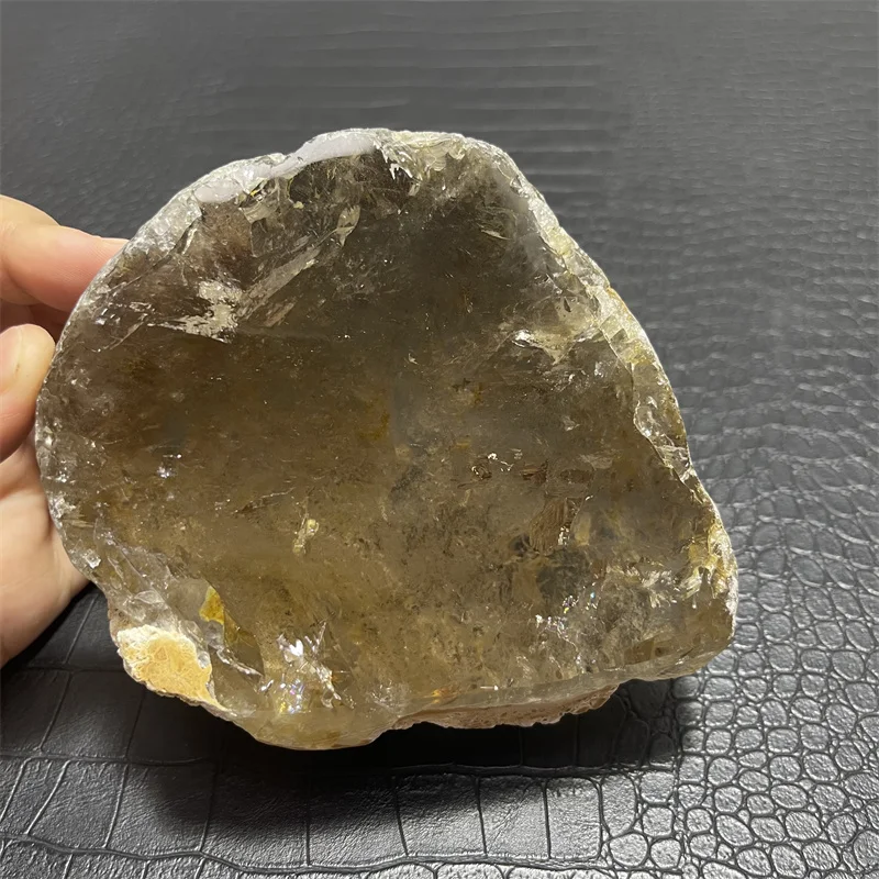 1140g Rainbow Natural Stone Golden Quartz Rutilated Free Form Smoky Quartz Crystal Rock Decoration Rough Polished Healing