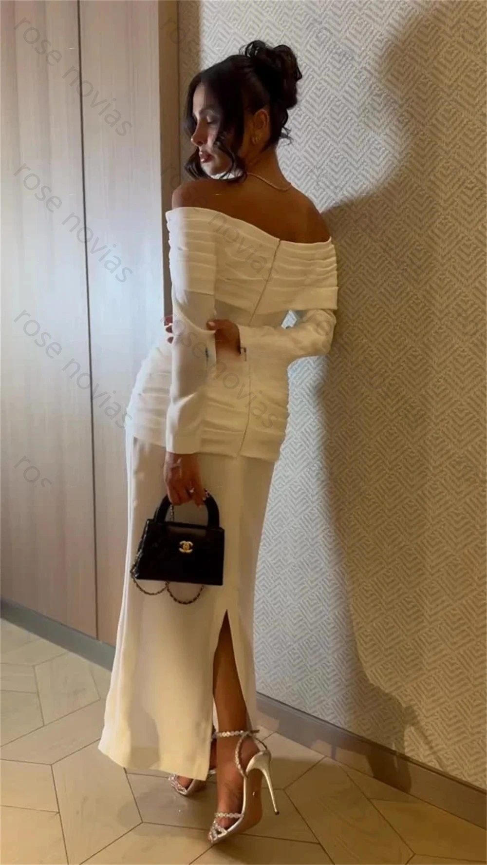 High Quality Customized Elegant Jersey Beading Draped Straight Off-the-shoulder Evening Dresses Bespoke Occasion Dresses Sexy