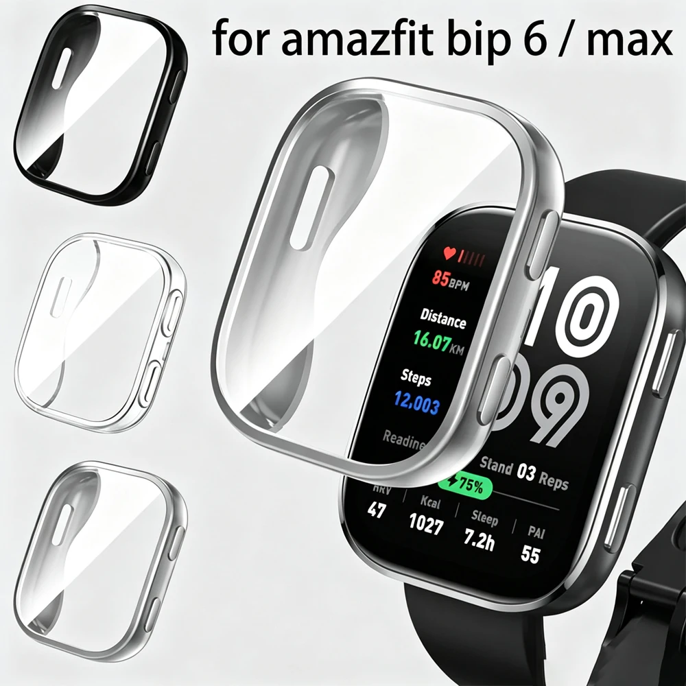 Displayschutzfolie für Amazfit Bip Max/Bip 6 Hülle Smartwatch Rundum Weiche TPU-Schutzhülle Folie Amazfit Bip 6 Schutzhülle