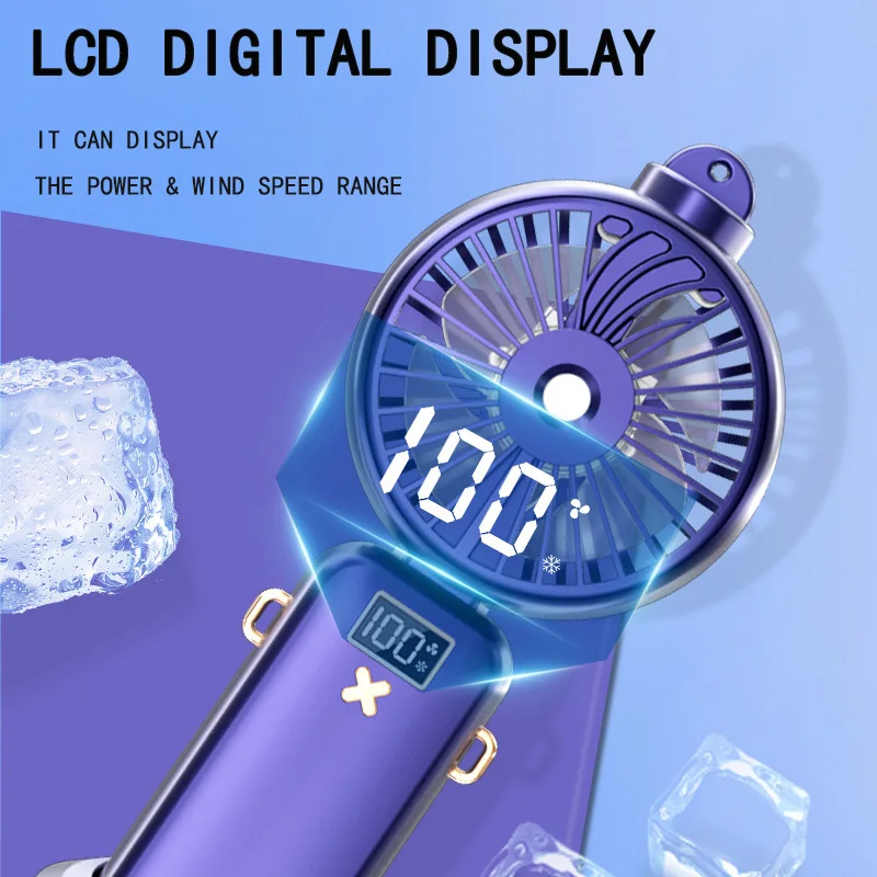 5000/2500 мАч портативный распылитель с ЖК-дисплеем, 5-ступенчатый мини электрический вентилятор, USB Перезаряжаемый беспроводной вентилятор, водяные вентиляторы