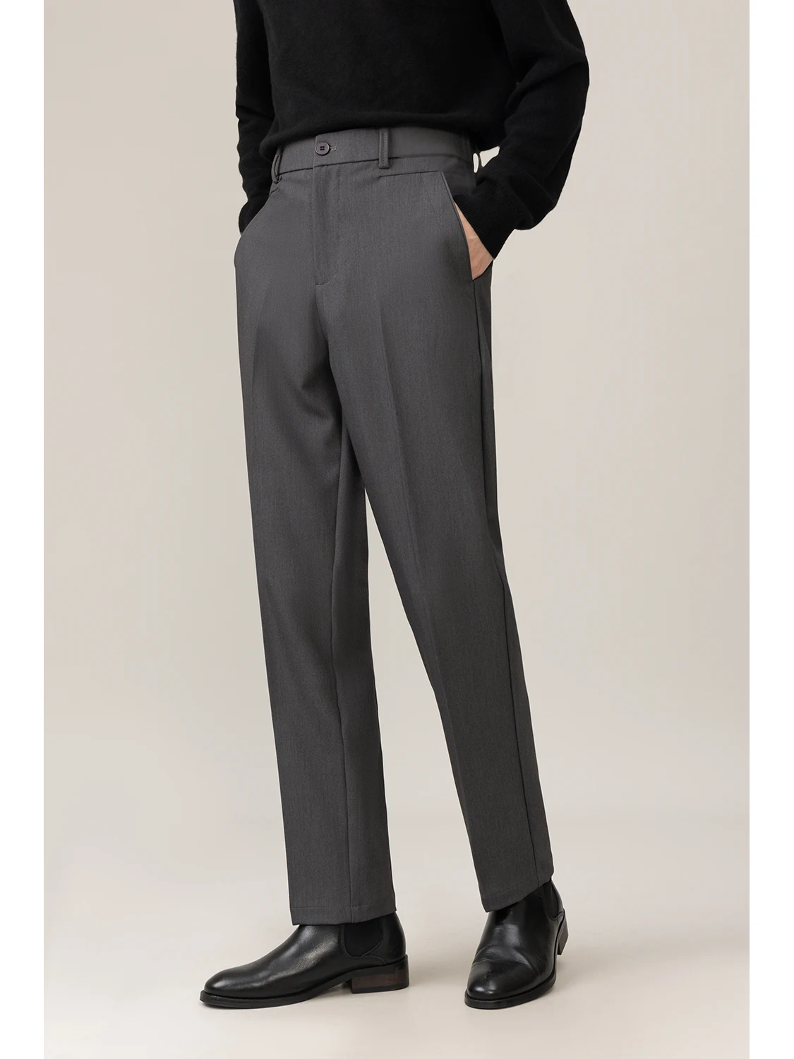 Business Casual Men's Slim Fit Straight Leg Nine-Tenths Pants Spring Autumn 2025 New Style Korean Version Long Trousers