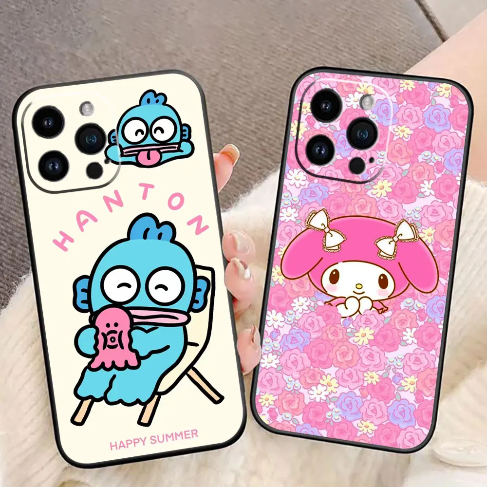 Cute Baby Fish Hanton Monster Phone Case For iphone 16 15 14 13 12 11 Pro XS Max Mini X SE 2020 2022 8 7 6 5 Case Funda Shell