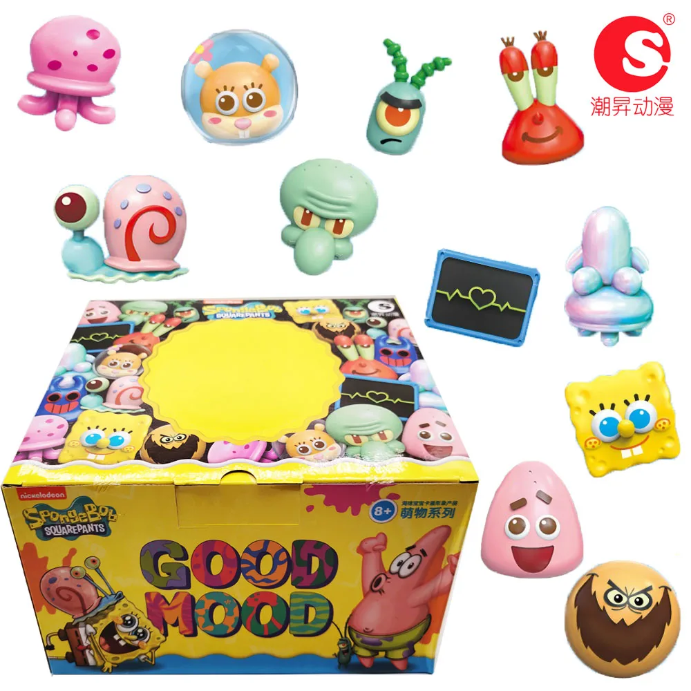 New Genuine SpongeBob SquarePants Mini Blind Box Adorable Model Decorations Funny Toys Sweet Birthday Gifts for Anime Lovers