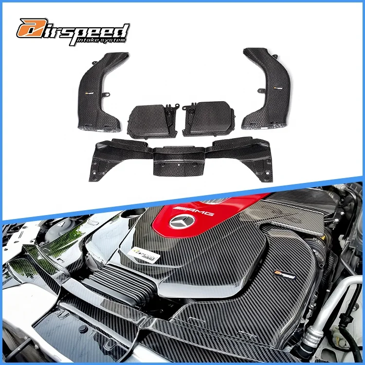

Airspeed Real Car Data Development Dry Carbon Fiber Cold Air Intake System With Air Inlet for BENZ AMG GLC43 3.0T 2020-UP