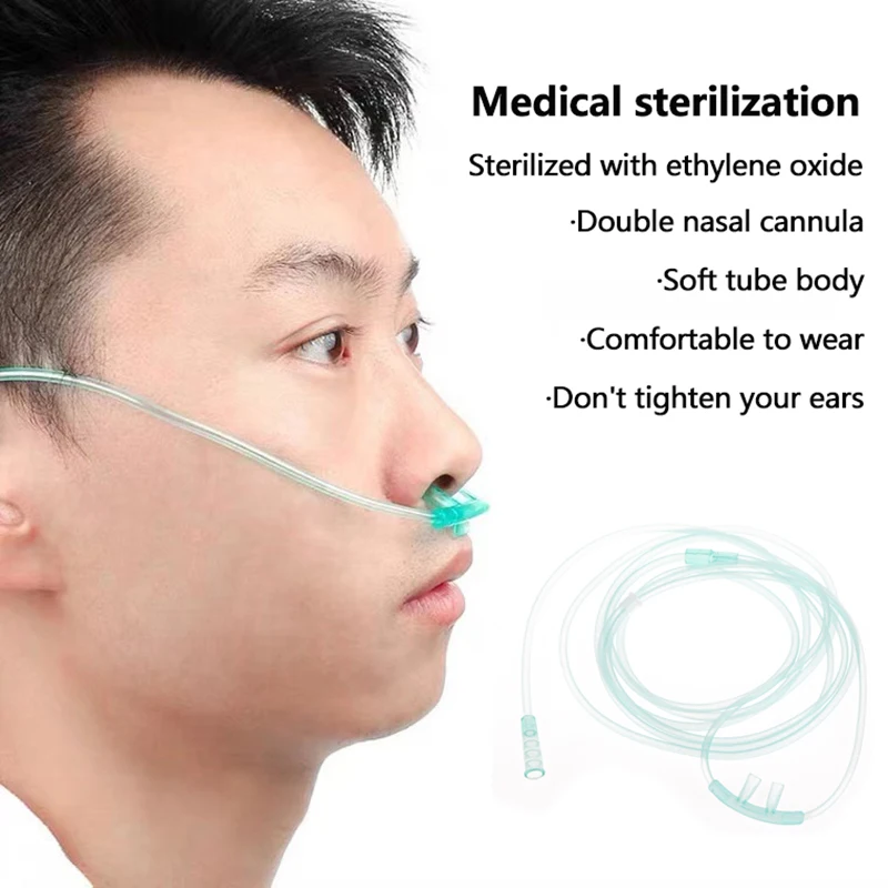 2m Flexible Tip Soft Nasal Oxygen Cannulas Disposable Adult Oxygen Cannulas/Hose/Tube