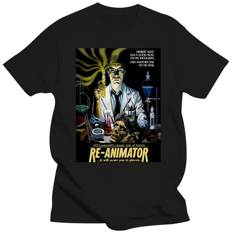 Horror Movie Re-animator T-Shirt Tee Shirt Black Unisex Cotton size S to 5XL women shirts Custom aldult Teen unisex xs-5xl