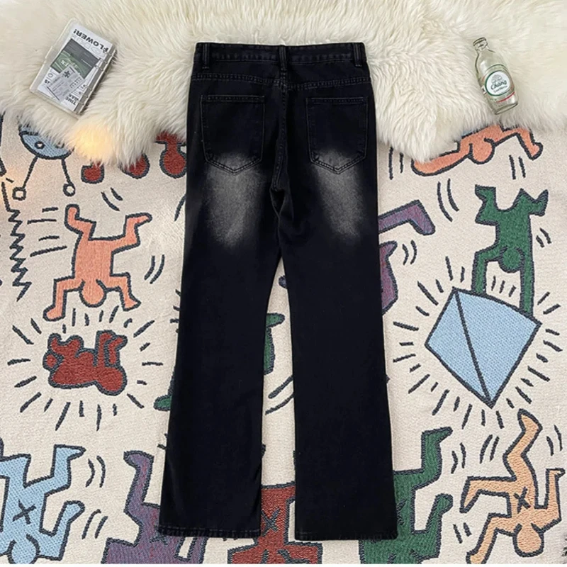 

Yellow Mud Jeans Men's American Street Thin Fashion Brand Straight Pants Retro Slightly Ripped and Handsome Casual Pants Traf