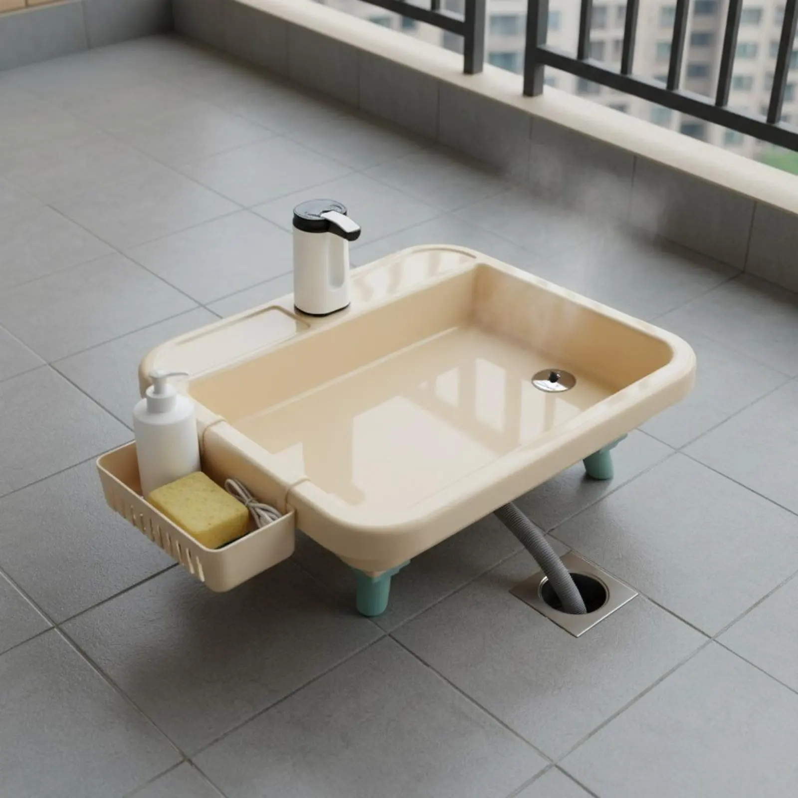 Portable Hand Washing Station Single-Button Function Camping Wash Station with Faucet for Campers, Garden, Outdoor Gathering view 6