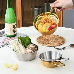 Bir Kase Pirinç Şarabı, Yuvarlak, Saplı, Soslu Kase, Yemek, Ev, Paslanmaz Çelik, Bardaklar, Tabaklar, Çatal Bıçak takımı, Pişirme Kapları, 8 en çok satan, fincan paslanmaz çelik-no. 1