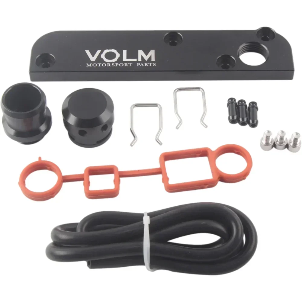 Billet PCV Delete Plate Kit Revamp Adapter for Volkswagen(VW)/Audi/SEAT/Skoda EA113 Engines with VOLM logo