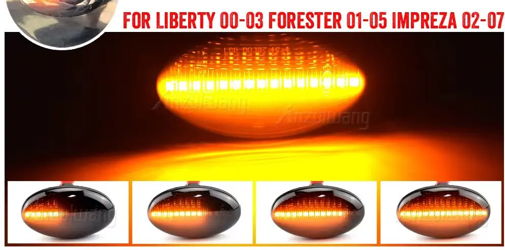 Fit For Subaru Impreza WRX STI Forester Liberty Car Led Dynamic Marker Turn Signal Sequential Blinker Lamps Lights
