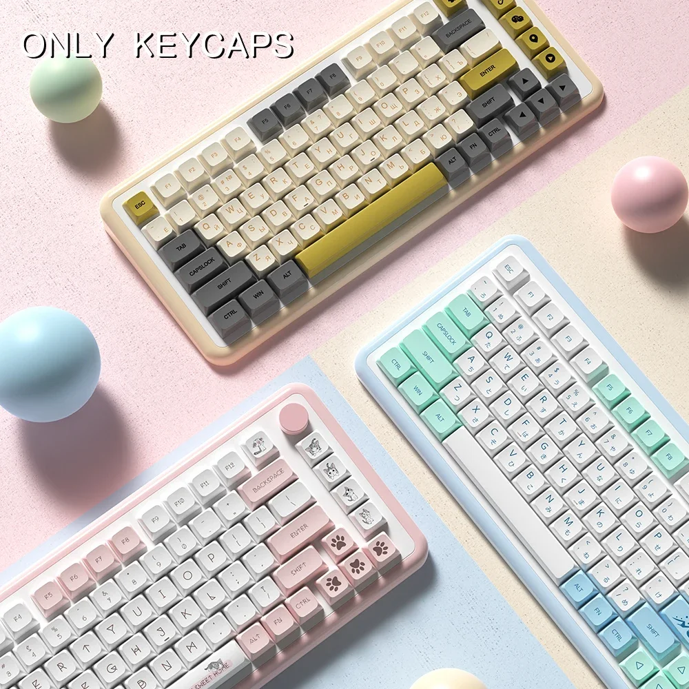 

XDA Profile PBT keycaps Spanish Korean French German Portuguese Russian Japanese keycap For Mechanical Keyboard with ISO layout