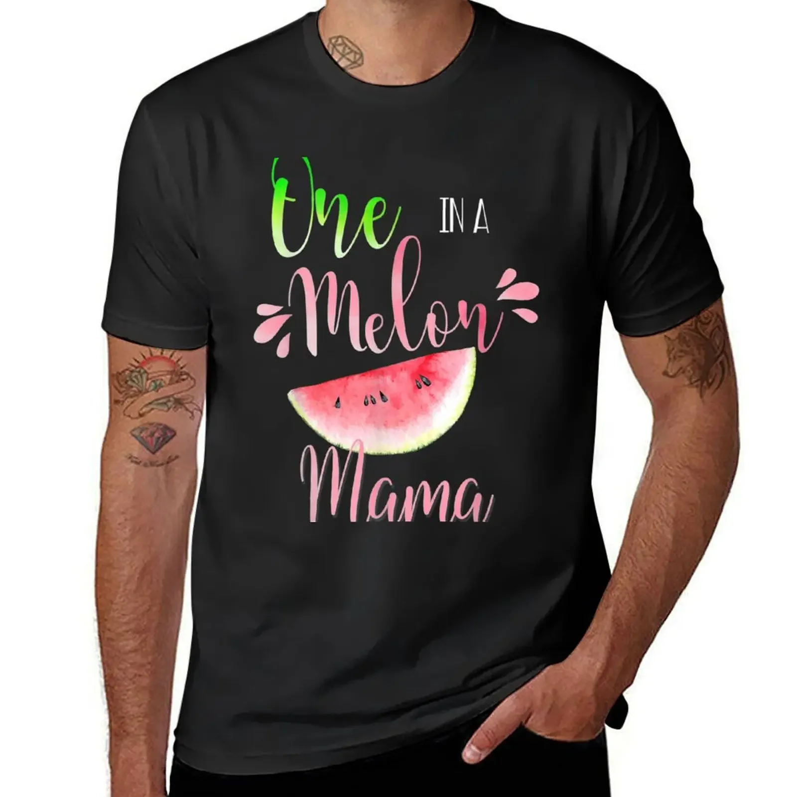 One In A Melon Mom Birthday Matching Group T-Shirt street wear quick drying clothes for men