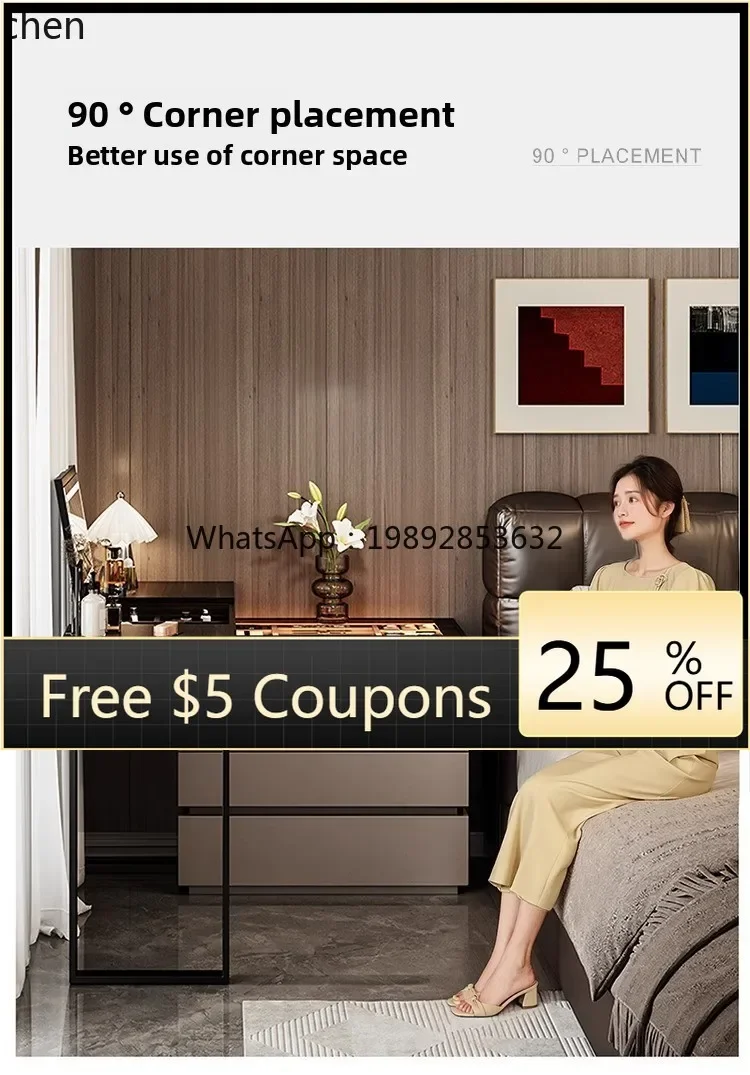 

BB Dressing Table Storage Cabinet Integrated Bedroom Bedside Storage Cabinet Flip Cover Makeup Mirror