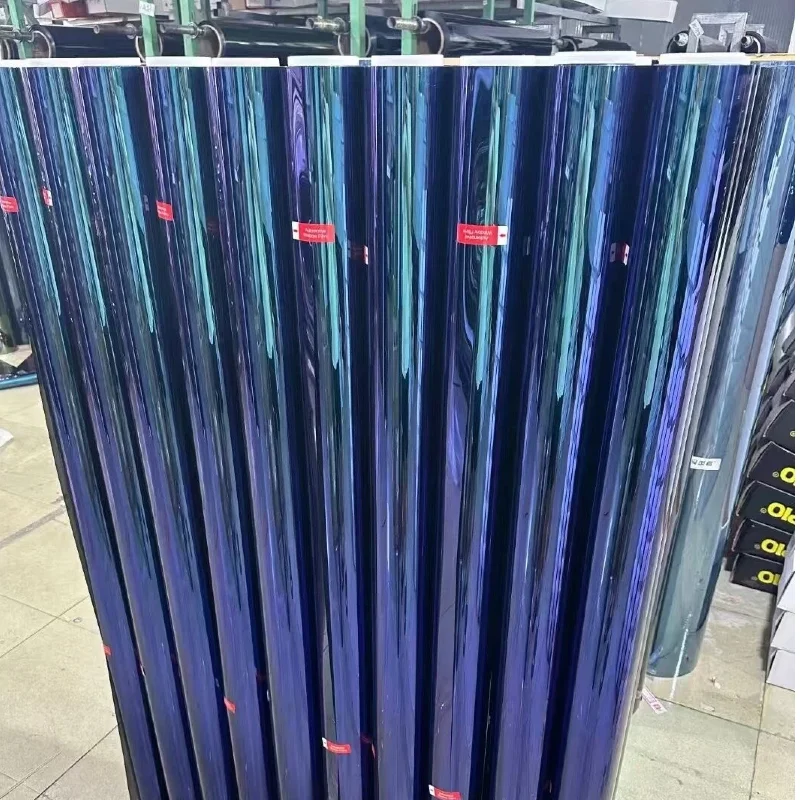 قسط LLuamr الملونة نافذة تينت فيلم الحرباء سلسلة الضوء الأرجواني 8570 75-80% VLT 99% UV 99% IRR PET نانو السيراميك غير يتلاشى