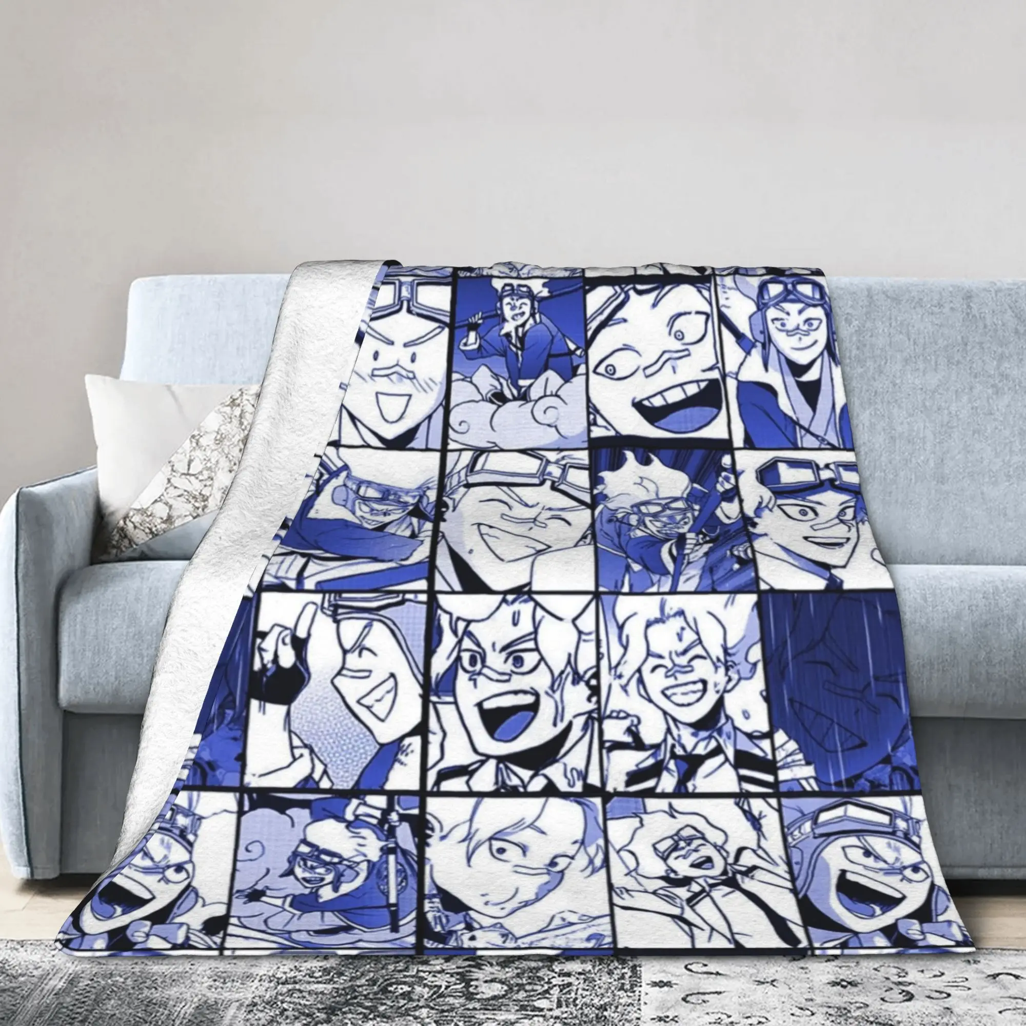 Oboro Shirakumo Collage Plush Blanket Boku No My Hero Academia Academy Throw Blankets for Home 200x150cm Bedspreads,