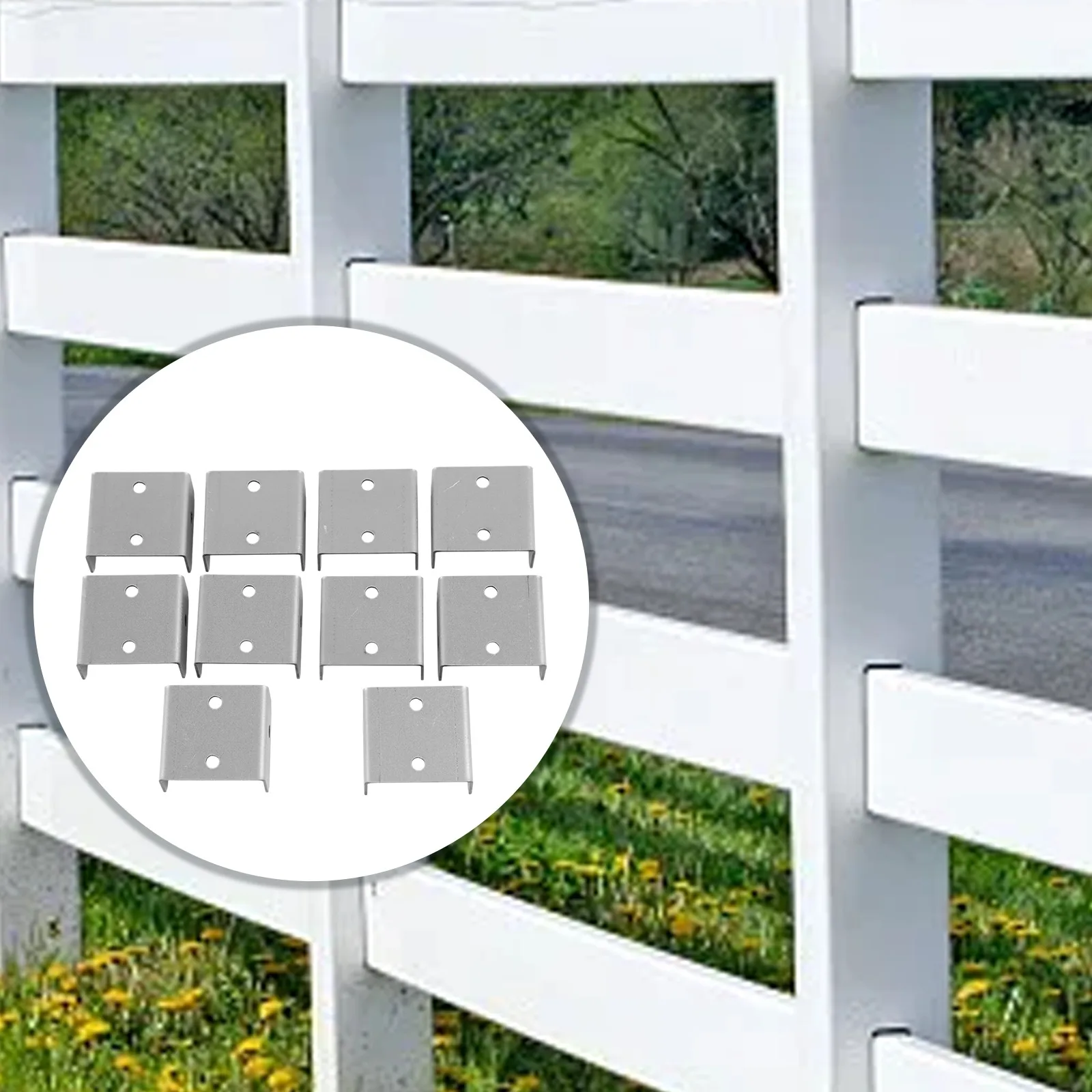 10 Pack Galvanized Steel Clips for Secure Fence Panel and Trellis Attachment to Timber Posts Designed for Outdoor Durability