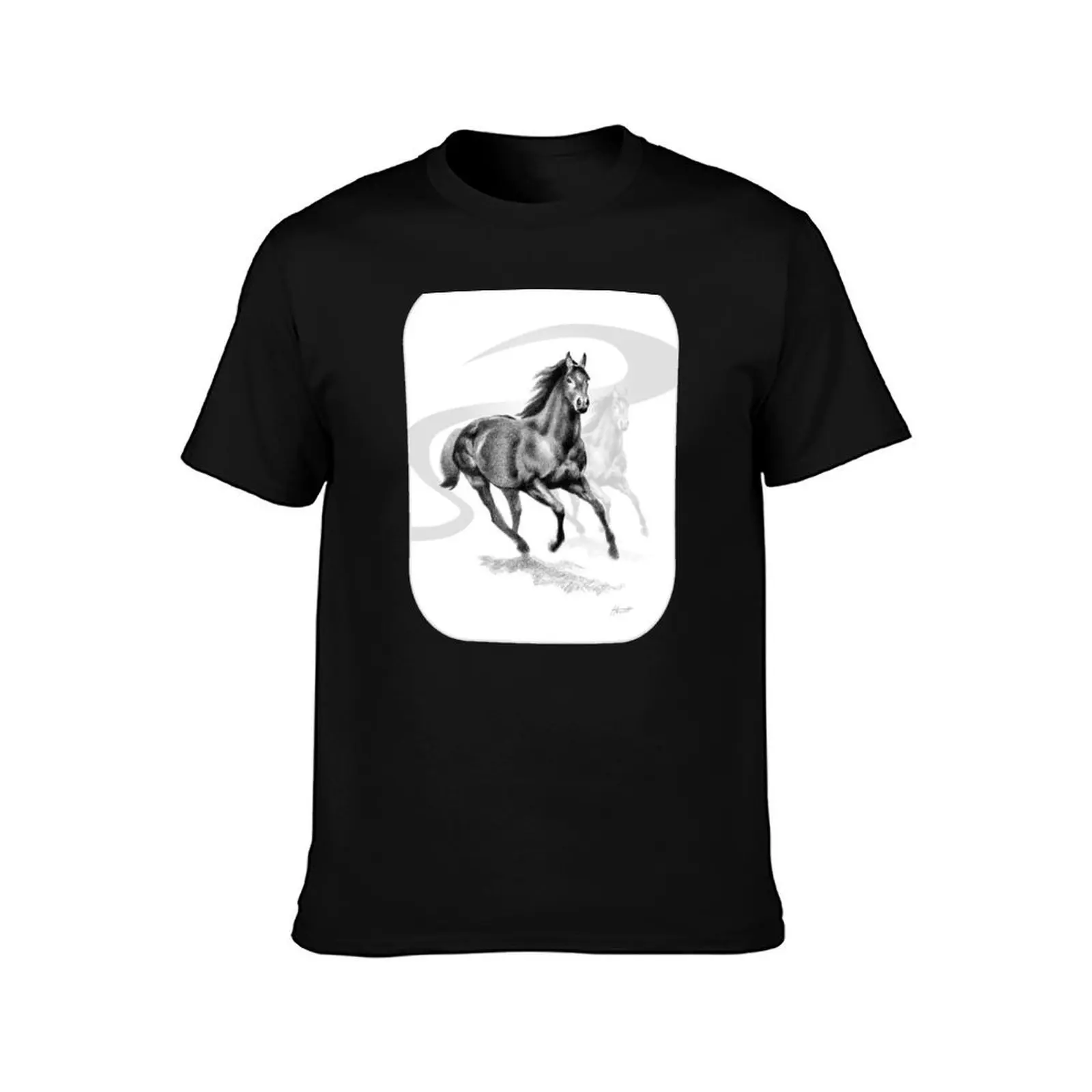 Master Hand (USA) Thoroughbred Stallion T-Shirt, Summer Casual Cotton Tee, Oversized Streetwear Tops, Vintage Graphic Print