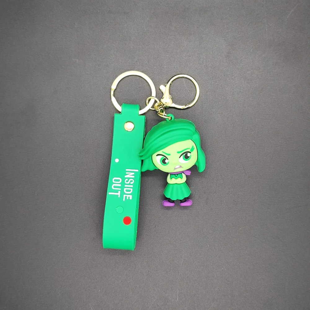 Brain Agent Team Inside Out Cartoon Keychain Car Keychain Pendant Q Version Action Figure Small Gift 3d Anime Figures Mini Doll