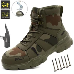 Light Breathable Non Slip Work Boots Men Safety Shoes Construction Steel Toe Work Botas Men Women Anti-Puncture Security Boots