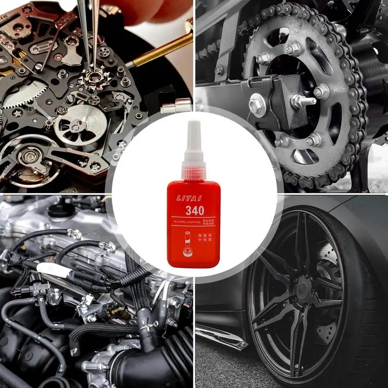 Red Locktight 50ml bulloni portatili Lock Tight Threadlocker polimerizzazione anaerobica colla metallica filettatura bloccaggio Compound Metal Threadlocke