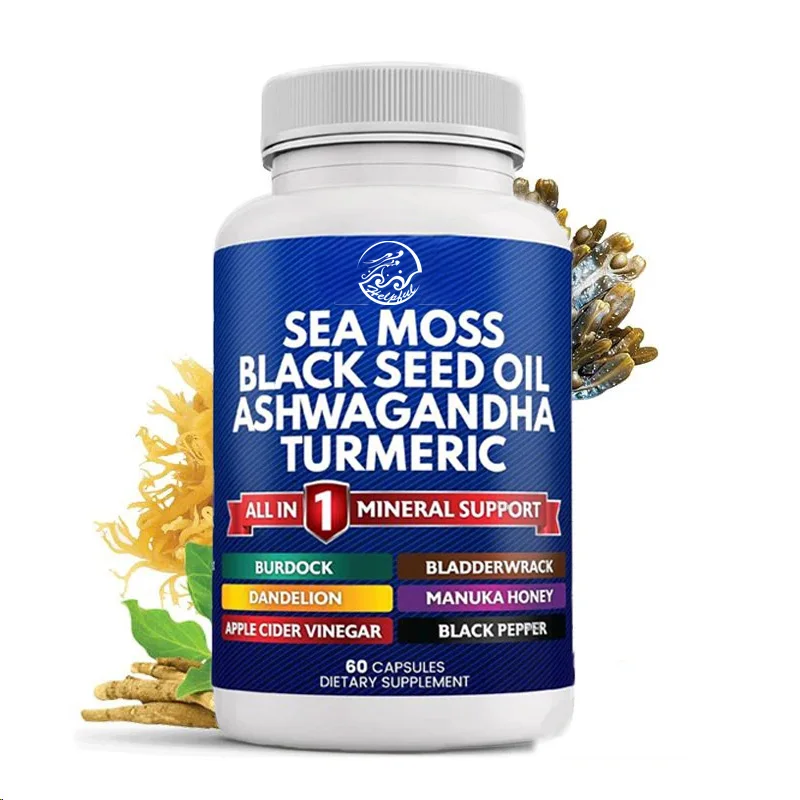 Silicon dioxide seaweed black seed oil South African drunken eggplant turmeric burdock black pepper supportmetabolism 60capsules