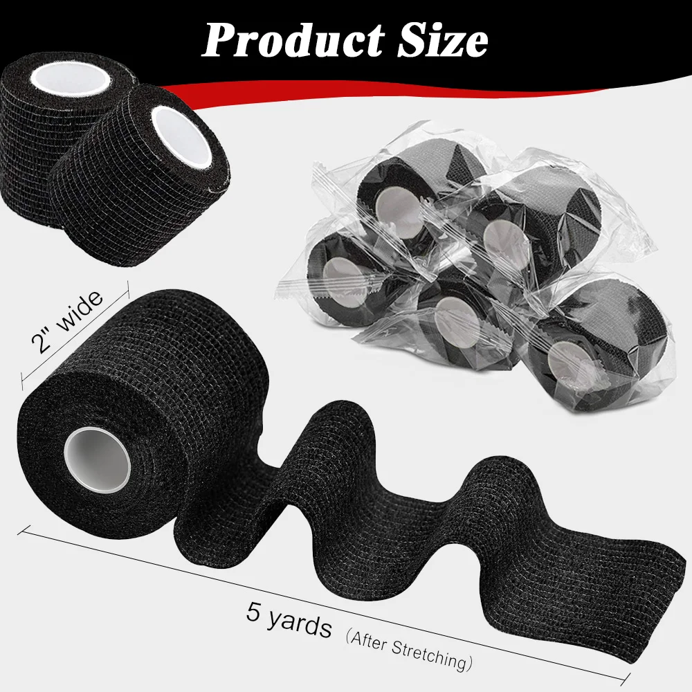 48/24/12/6/3PCS Tattoo Wrap Grip Cover Waterproof Self-Adherent Cohesive Bandage 5cm x 4.5m Athletic Sports & Medical Tape