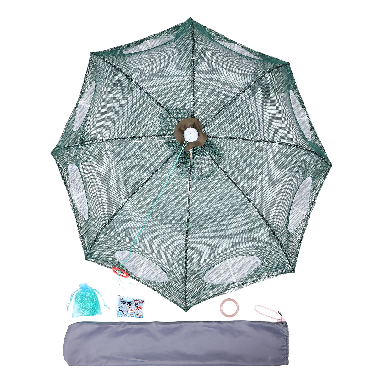 قفص السلطعون عالي القوة قابل للطي مكون من 6 فتحات من أسلاك الفولاذ مادة النايلون لأداء موثوق به في مصيدة الصيد في الطقس القاسي