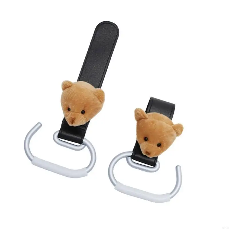 

Q22D Aluminum Diaper Bag Hook Pushchair Attachments Pram Shopping Bag Hook Leather for Diaper & Shopping Grocery