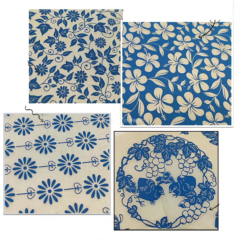 1PC Ceramic Clay Transfer Paper Underglaze Floral Paper High Temperature Jingdezhen Blue and White Porcelain Transfer Decal Tool