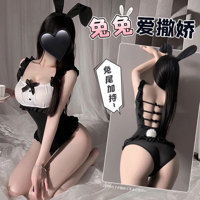 

Lolita Japanese Sexy Bunny Costumes Backless Lingerie Naughty Rabbit Cosplay Uniform Cute Bunny Girl Bodysuit One Piece Jumpsuit