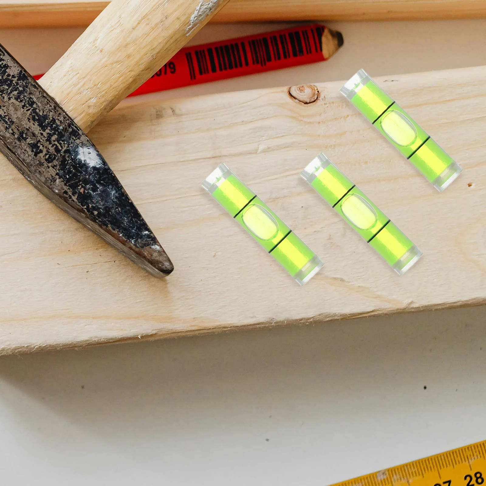 50 Pcs Leveling Mini Picture Frame Horizontal Bubble Liquid Cylinder Gauge Ruler