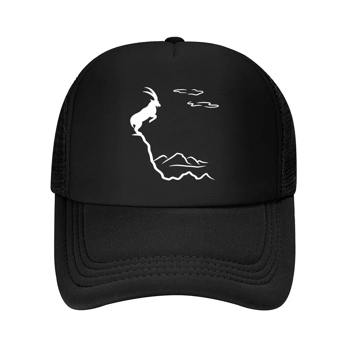 Goat on Cliffside Simple Line Drawing Print Baseball Cap, Unisex Casual Versatile Minimalist Style B 2026 Mesh Baseball Cap