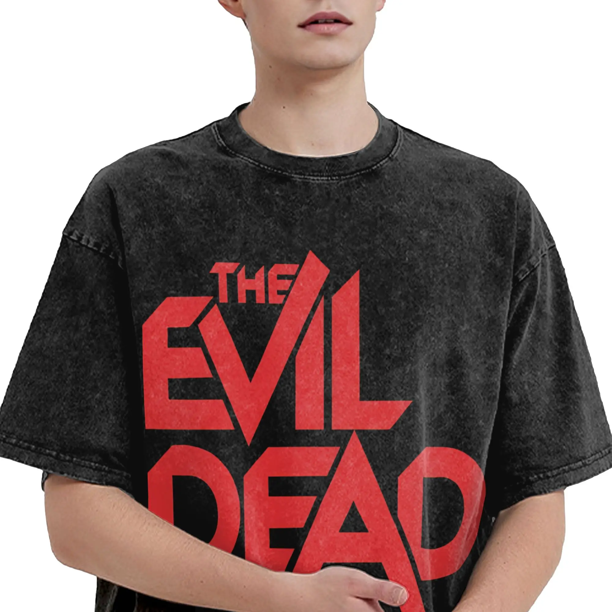 Harajuku Washed Shirts Evil Dead Burn Merch Fashion T-Shirts Harajuku  Streetwear Short Sleeve Printed Tops Tees