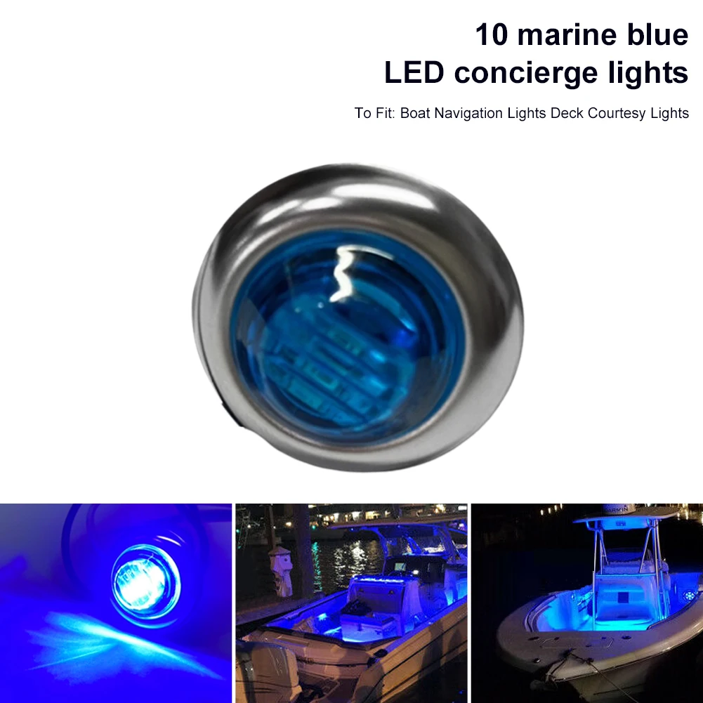 10PCS LED Marine Boat Courtesy Light 12V 3LED Waterproof 3/4