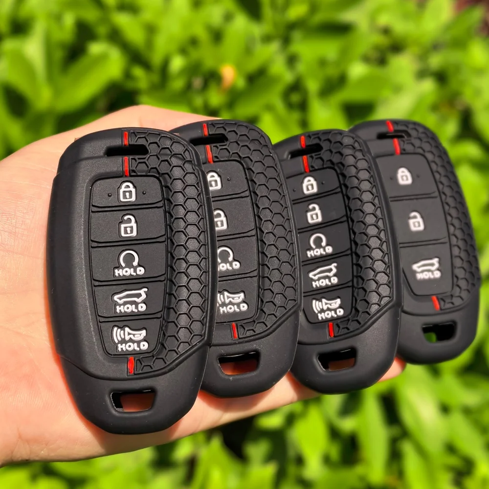 Silicone Car Remote Key Case Cover for Hyundai Palisade Limited 2020 Palisade SEL 2023 Elantra Sel Elantra Santa Fe Veloster