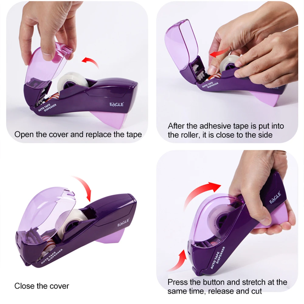 Auto Tape Dispenser Suitable for Tape One Press Handheld Adhesive Holder Packaging Cutter Tools Sealing Machine