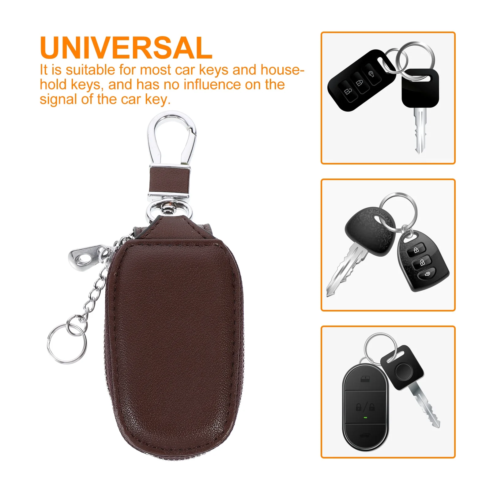 

1Pcs Car Key Case High Quality Zinc Alloy Artificial Small Lightweight Portable Zipper Storage Pouch Vehicle Key Holder