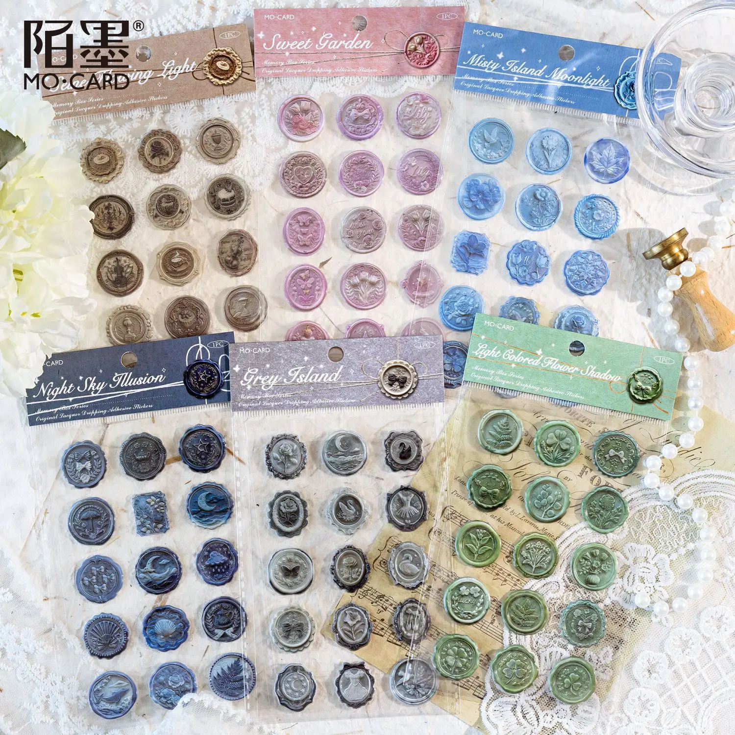 Wax Seal Stickers 3D Self Adhesive Stickers DIY Collage Supplies Creative Decor Stationery Sealing Aesthetics Stickers