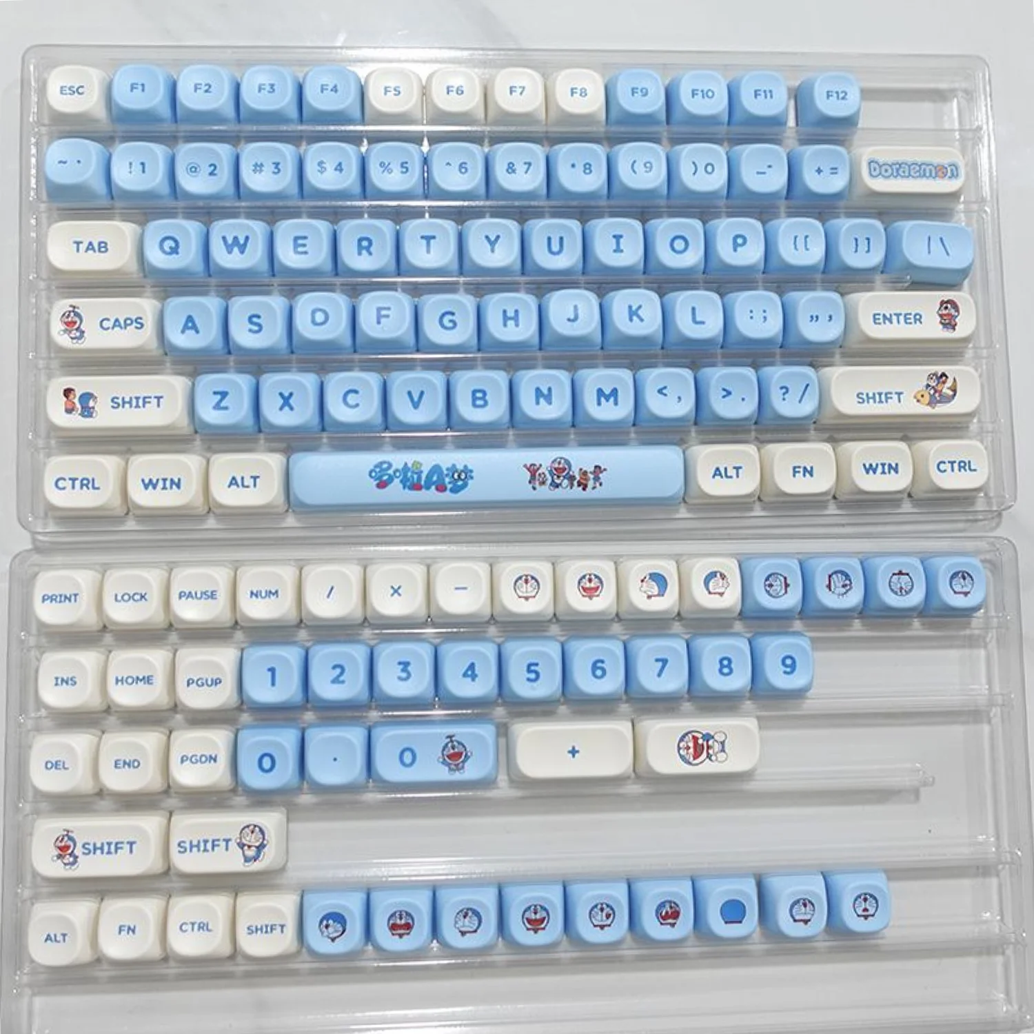 

Blue Fatty MOA Keycaps PBT Small Full Set Heat Sublimation Cute Cartoon Fit 60/80/87/98/104/108 Mechanical Keyboards