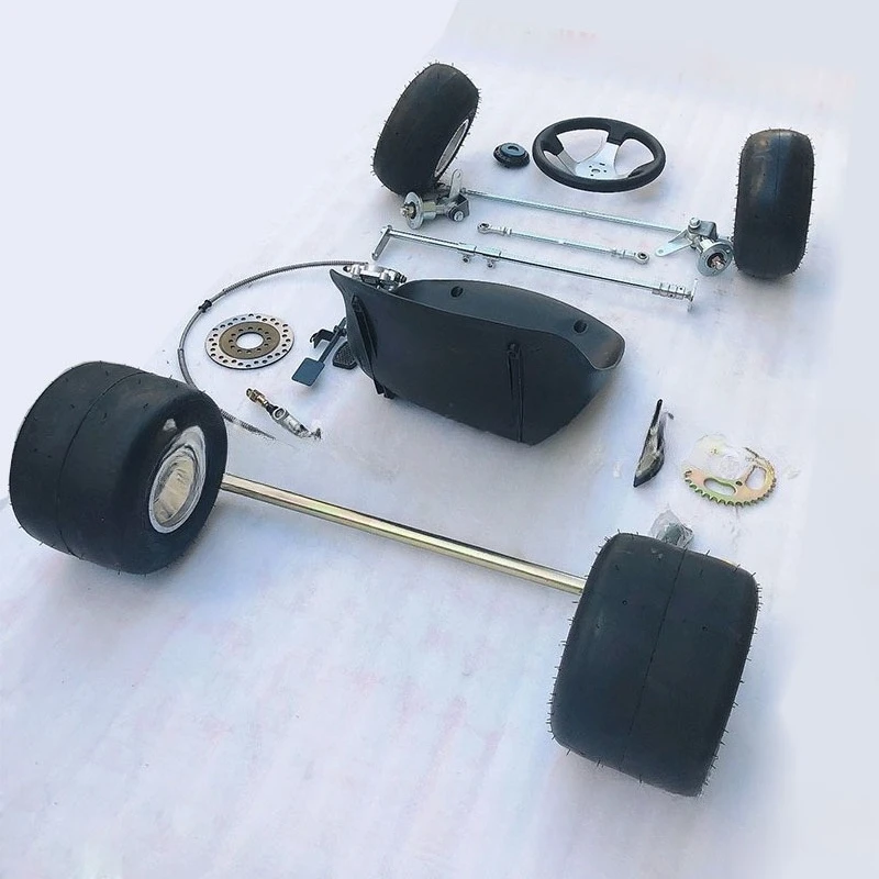 Kart accessories modified site drift ring, four-wheel front suspension rear axle brake tire seat steering 5-inch tire