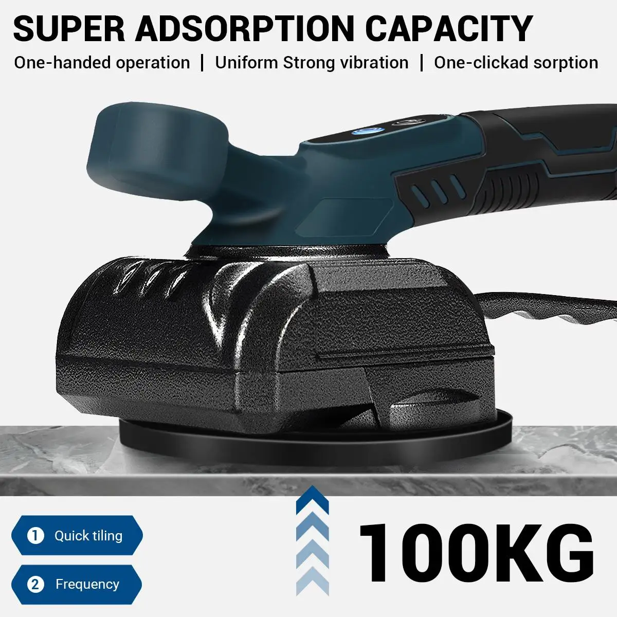 Drillpro 12000RPM Tile Tiling Machine Wall Floor Tiles Laying Vibrating Tool with 120*120cm Suction Cup with 2pcs Batteries