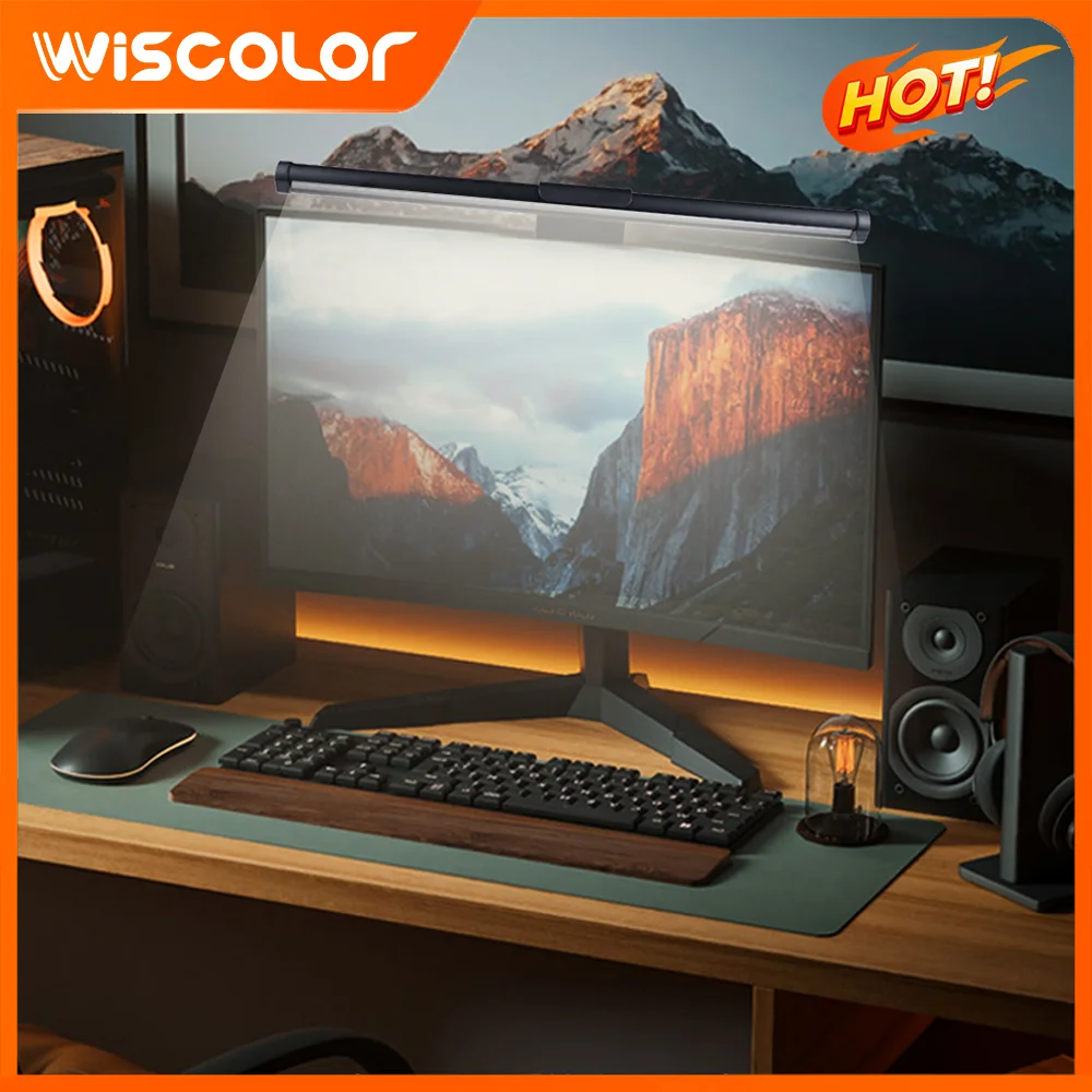 Wiscolor Led Monitor Light Bar Stepless Dimming Screen Light PC Computer Laptop Hanging Light Table Lamp LCD Monitor Lamp