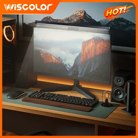 Wiscolor Led Monitor Light Bar Stepless Dimming Screen Light PC Computer Laptop Hanging Light Table Lamp LCD Monitor Lamp