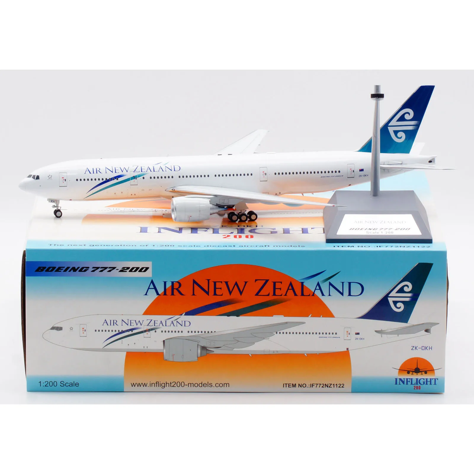 

IF772NZ1122 Alloy Collectible Plane Gift INFLIGHT 1:200 Air New Zealand Boeing B777-200 Diecast Aircraft Jet Model ZK-OKH