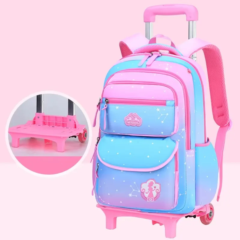 2022 New Weight Reduction Children's Backpack Ridge Weight Pull Rod for Boys and Girls Shoulder Schoolbag