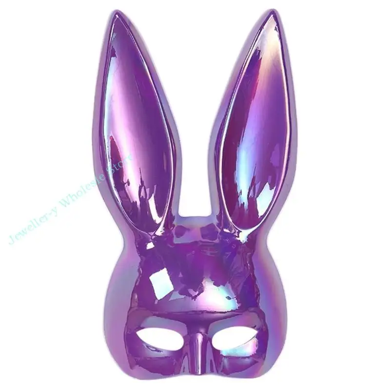 R7uf Bunnies Masquerades Mask Night Party Decors Rabbit Dresses Up Mask Party Show