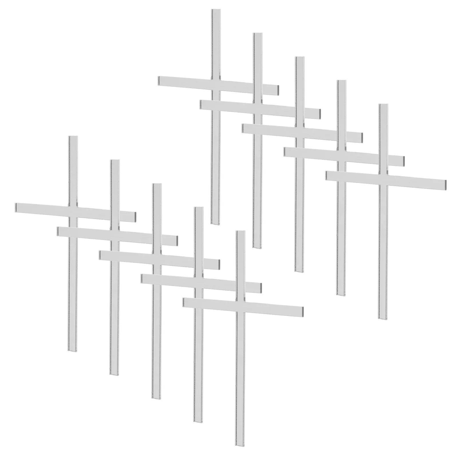 

10pcs Cross Decorations Acrylic Cupcake Toppers For Birthday Party Supplies Themed Cake Inserts Christening Baby Shower